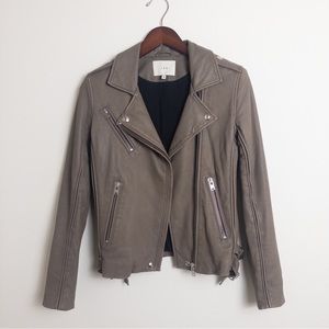 IRO Tara lamb leather tan moto biker jacket size Euro 38/6 - US 2